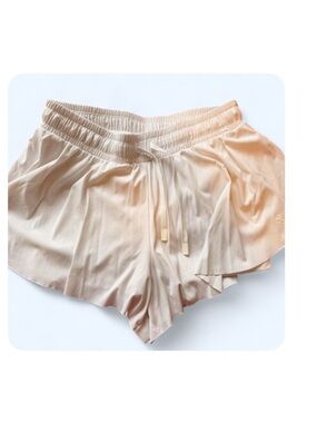 Satin Ruffle Lounge Shorts - Blush